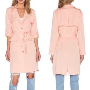 LOVERS + FRIENDS x REVOLVE Trench Coat Pink Belted Size XS